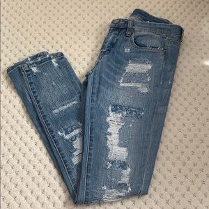Blank NYC patched and ripped jeans